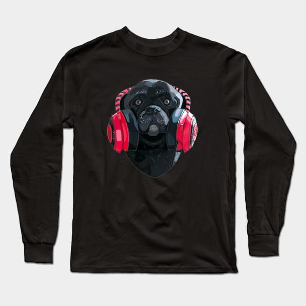 Edgar ~ pewdiepie headphones Long Sleeve T-Shirt by seafoxart